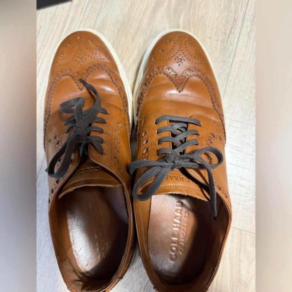Cole Haan Men’s 8M Brown Leather Wingtip Oxford Sneakers Grand Series Shoes